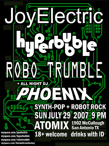 Joy Electric + Hyperbubble + Robo Trumble