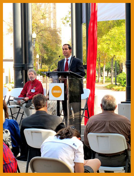 Hyperbubble live at Luminaria press conference with Mayor Castro